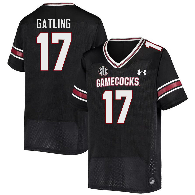 Men #17 Debron Gatling South Carolina Gamecocks College Football Jerseys Stitched-Black